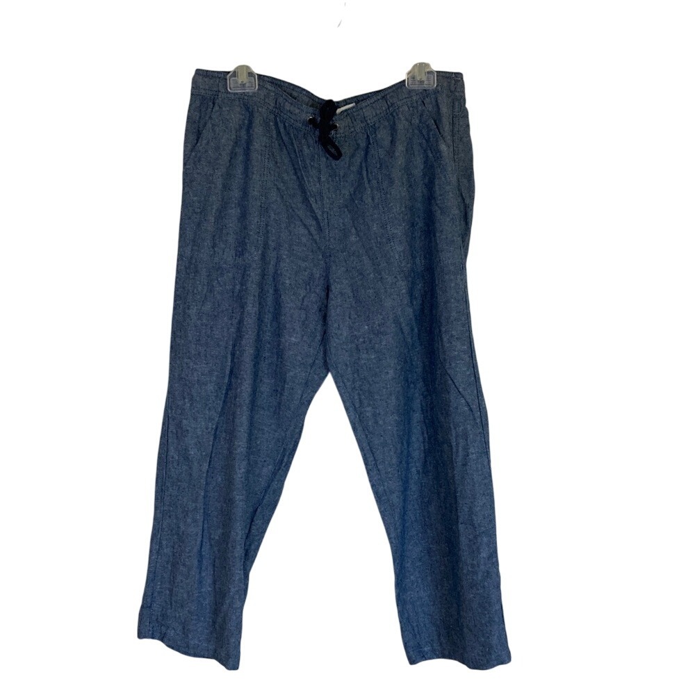 DASH Womens Blue Casual Linen Blend Pull On Pants Size‎ LP Classic Coastal